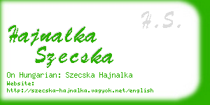 hajnalka szecska business card